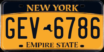 NY license plate GEV6786