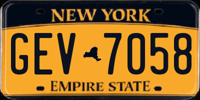 NY license plate GEV7058