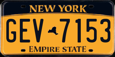 NY license plate GEV7153