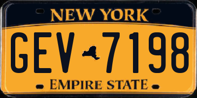 NY license plate GEV7198