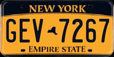 NY license plate GEV7267