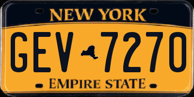 NY license plate GEV7270
