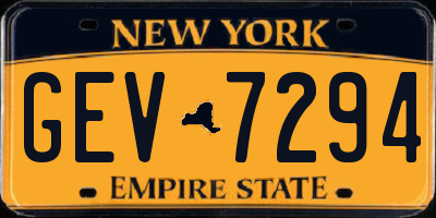 NY license plate GEV7294