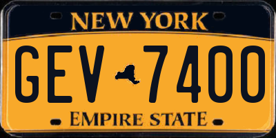 NY license plate GEV7400