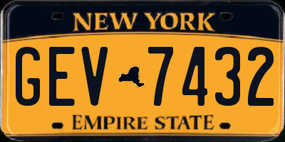 NY license plate GEV7432