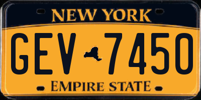 NY license plate GEV7450