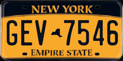 NY license plate GEV7546