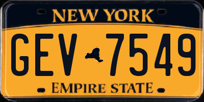 NY license plate GEV7549