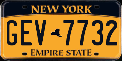 NY license plate GEV7732