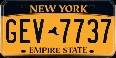 NY license plate GEV7737