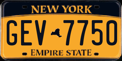 NY license plate GEV7750
