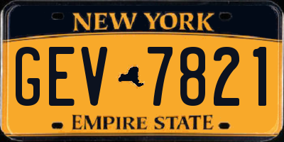 NY license plate GEV7821