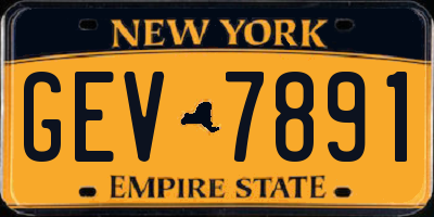 NY license plate GEV7891