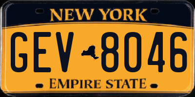 NY license plate GEV8046