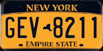NY license plate GEV8211