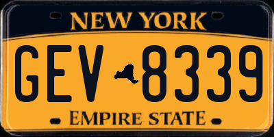 NY license plate GEV8339