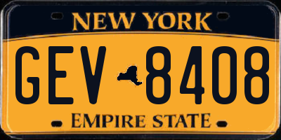 NY license plate GEV8408