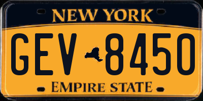 NY license plate GEV8450