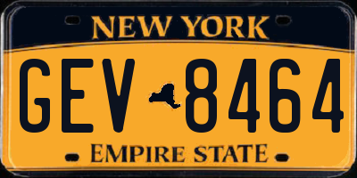 NY license plate GEV8464
