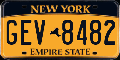 NY license plate GEV8482