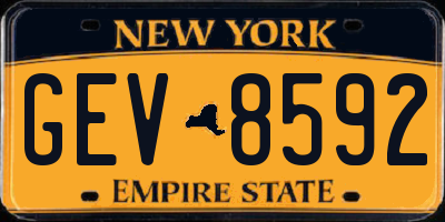 NY license plate GEV8592