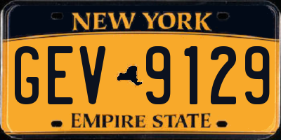 NY license plate GEV9129
