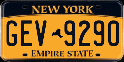 NY license plate GEV9290