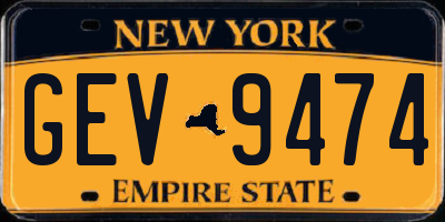 NY license plate GEV9474