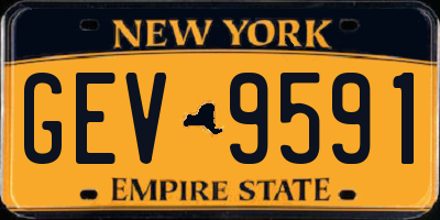NY license plate GEV9591
