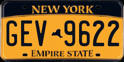 NY license plate GEV9622