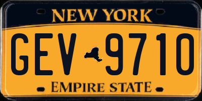 NY license plate GEV9710