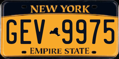 NY license plate GEV9975