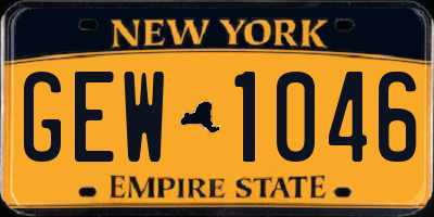 NY license plate GEW1046