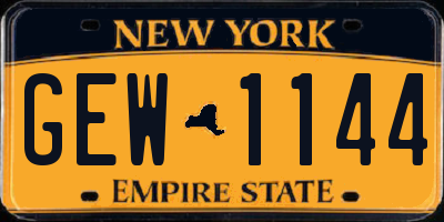 NY license plate GEW1144