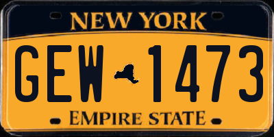 NY license plate GEW1473