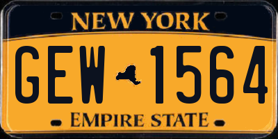 NY license plate GEW1564