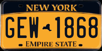 NY license plate GEW1868