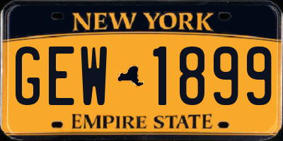 NY license plate GEW1899