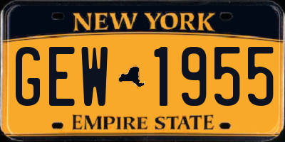 NY license plate GEW1955