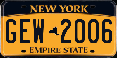 NY license plate GEW2006