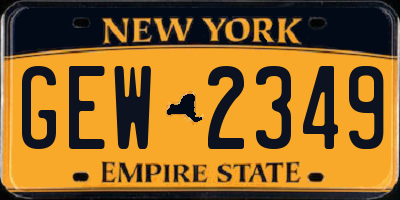 NY license plate GEW2349