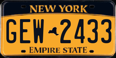 NY license plate GEW2433
