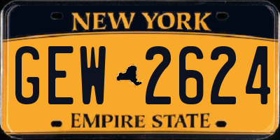NY license plate GEW2624