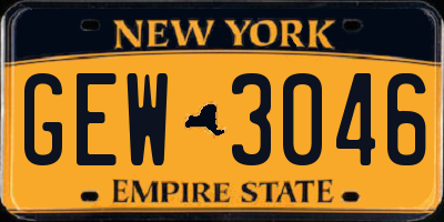 NY license plate GEW3046