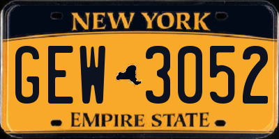 NY license plate GEW3052
