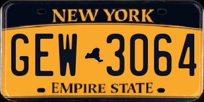 NY license plate GEW3064