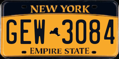 NY license plate GEW3084