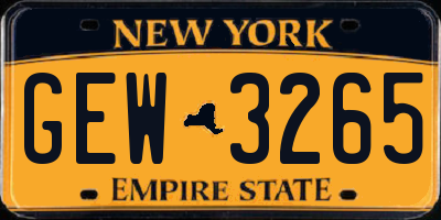 NY license plate GEW3265