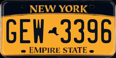 NY license plate GEW3396