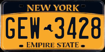 NY license plate GEW3428